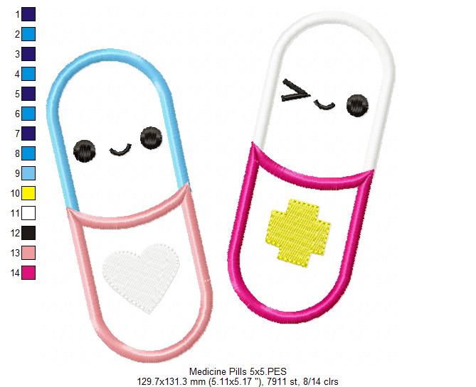 Medicine Pills - Applique