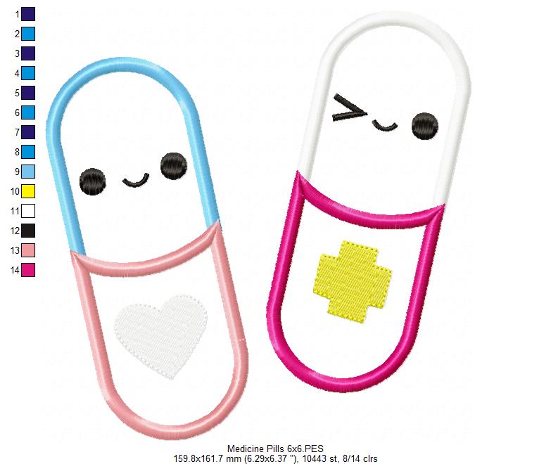 Medicine Pills - Applique