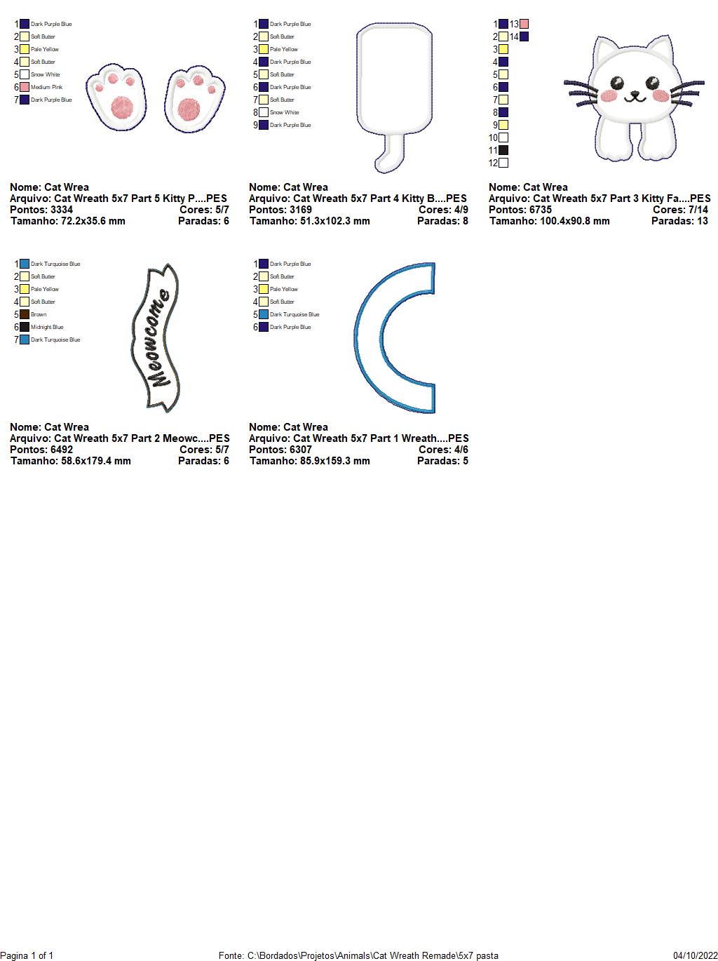 Kitty Meowcome Ornament - ITH Project - Machine Embroidery Design