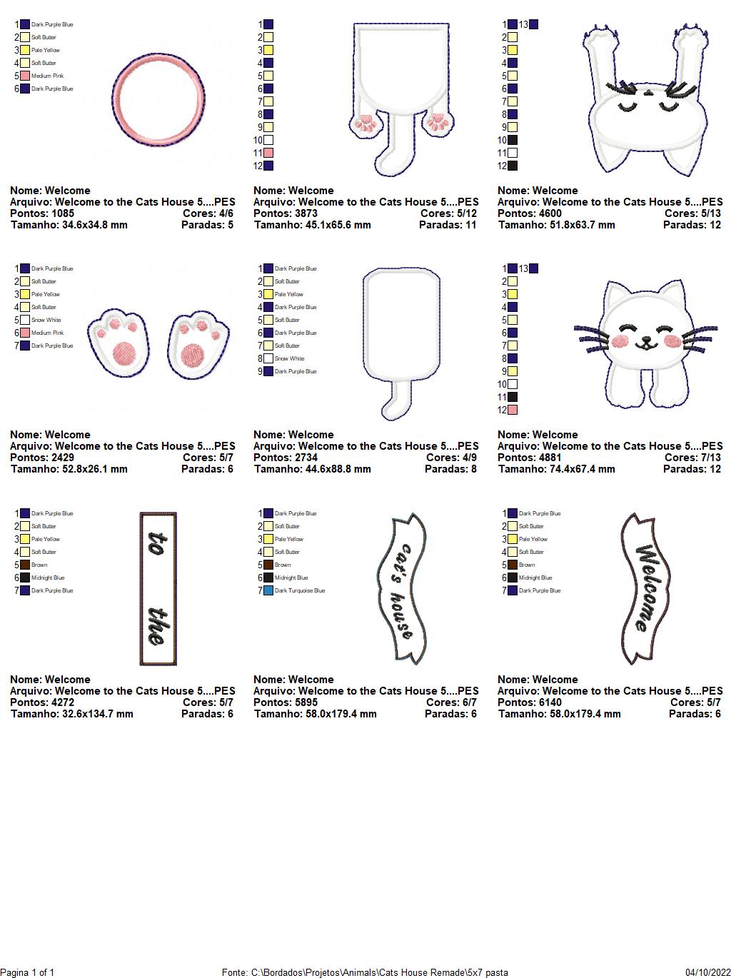 Welcome to the Cat's House Ornament - ITH Project - Machine Embroidery Design