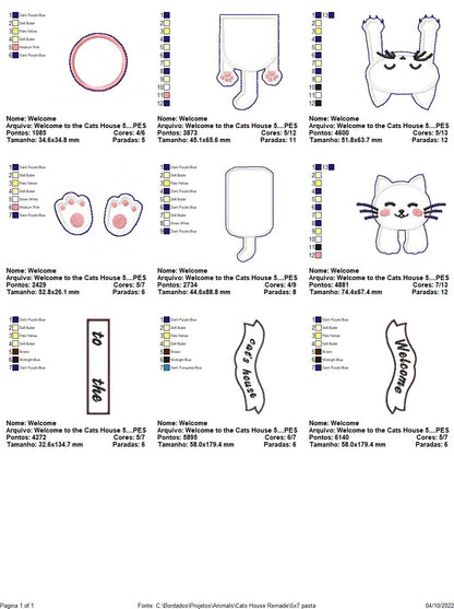 Welcome to the Cat's House Ornament - ITH Project - Machine Embroidery Design