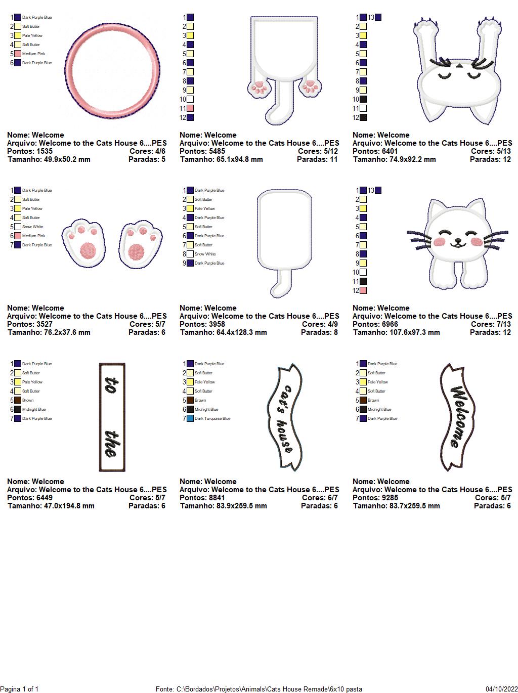 Welcome to the Cat's House Ornament - ITH Project - Machine Embroidery Design
