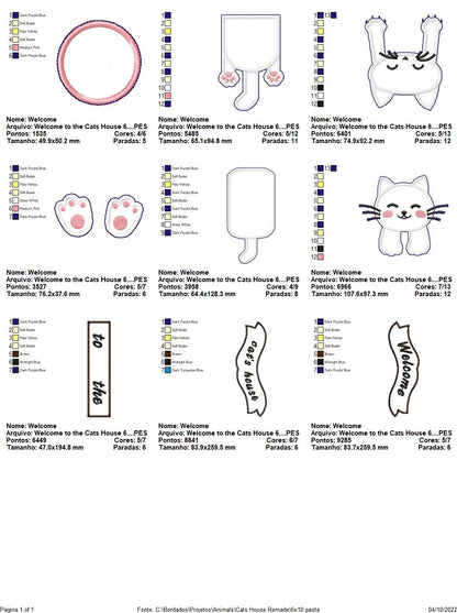 Welcome to the Cat's House Ornament - ITH Project - Machine Embroidery Design