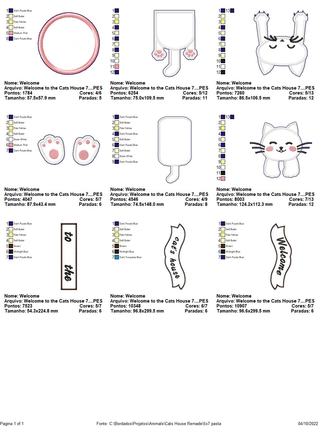 Welcome to the Cat's House Ornament - ITH Project - Machine Embroidery Design