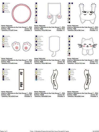 Welcome to the Cat's House Ornament - ITH Project - Machine Embroidery Design