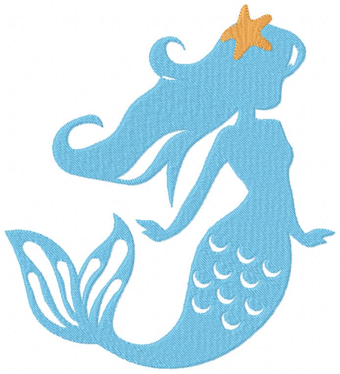 Mermaids Silhouette - Fill Stitch - Set of 3 designs