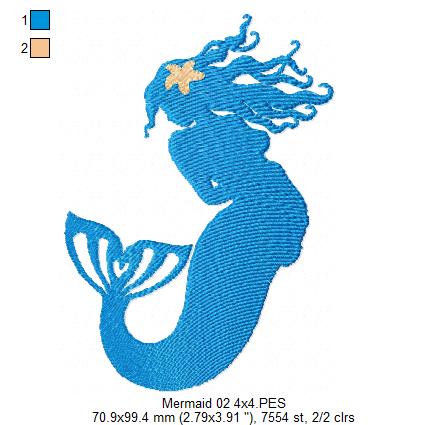 Mermaids Silhouette - Fill Stitch - Set of 3 designs