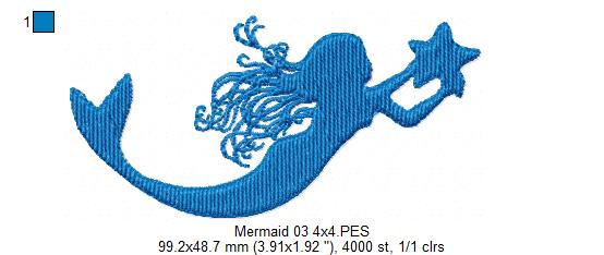 Mermaids Silhouette - Fill Stitch - Set of 3 designs