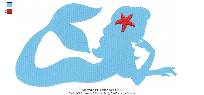 Mermaid - Fill Stitch