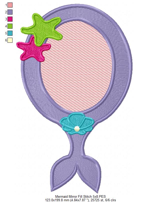 Mermaid Mirror - Fill Stitch