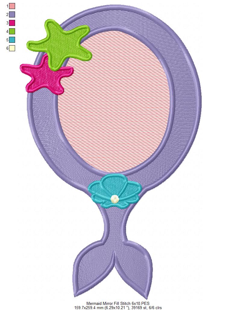 Mermaid Mirror - Fill Stitch