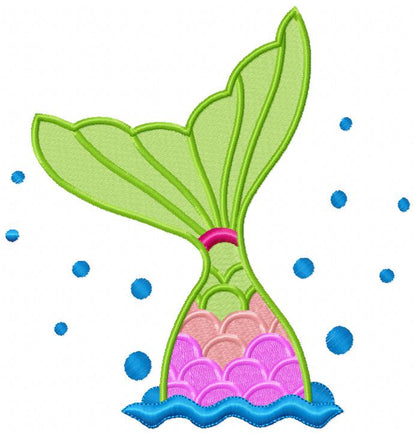 Mermaid Tail - Fill Stitch - Machine Embroidery Design