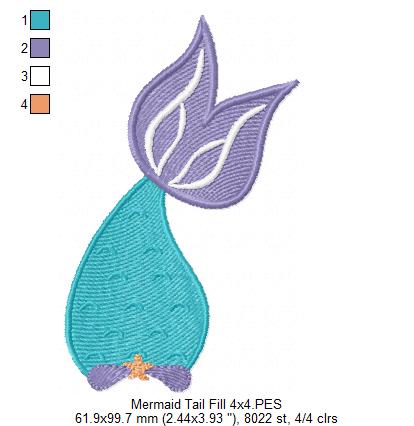 Mermaid Tail - Fill Stitch