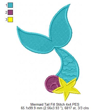 Mermaid Tail - Fill Stitch