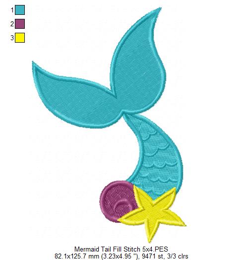 Mermaid Tail - Fill Stitch