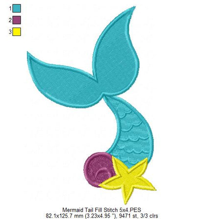 Mermaid Tail - Fill Stitch