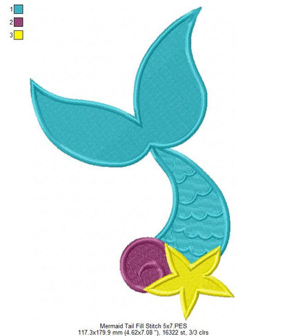 Mermaid Tail - Fill Stitch