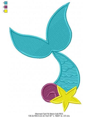 Mermaid Tail - Fill Stitch