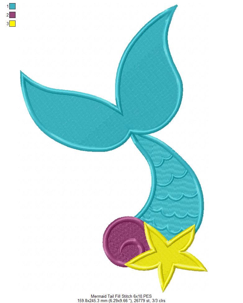 Mermaid Tail - Fill Stitch