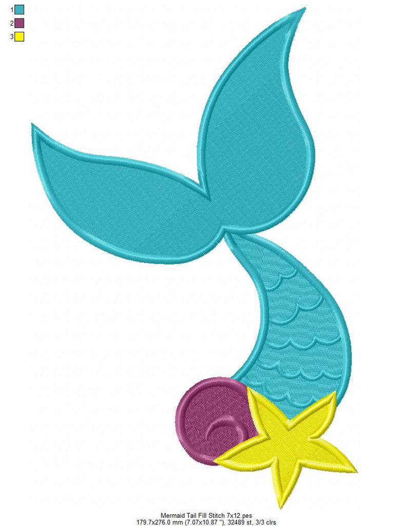 Mermaid Tail - Fill Stitch
