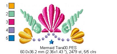 Mermaid Tiara- Fill Stitch