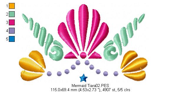 Mermaid Tiara- Fill Stitch