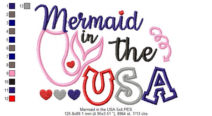 Mermaid in the USA - Applique