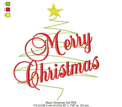 Merry Christmas - Fill Stitch