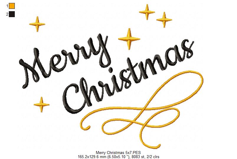 Merry Christmas - Fill Stitch
