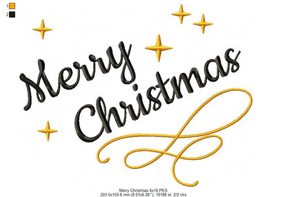 Merry Christmas - Fill Stitch