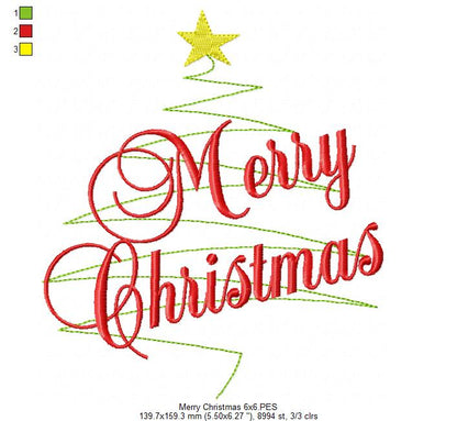 Merry Christmas - Fill Stitch
