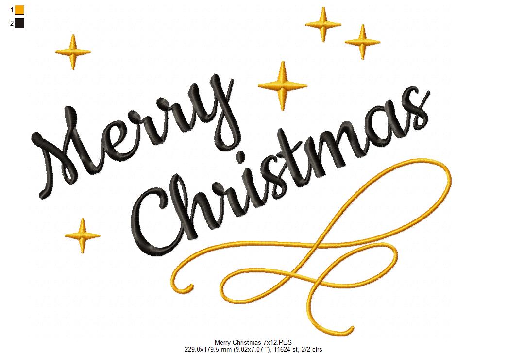 Merry Christmas - Fill Stitch