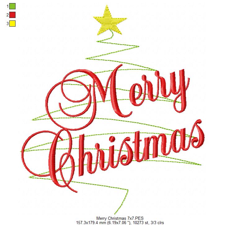 Merry Christmas - Fill Stitch