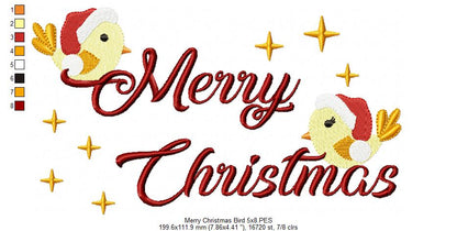 Merry Christmas Birds - Fill Stitch