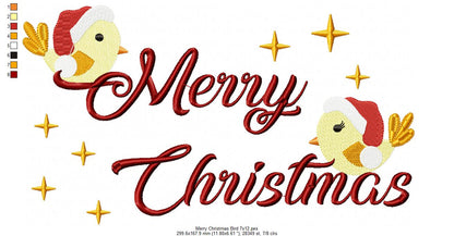 Merry Christmas Birds - Fill Stitch