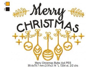 Merry Christmas Bulbs - Fill Stitch
