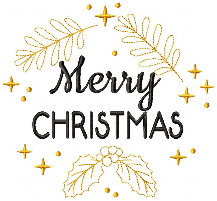 Merry Christmas Mistletoe - Fill Stitch