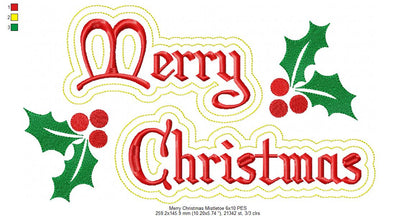 Merry Christmas Mistletoe - Fill Stitch