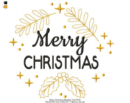 Merry Christmas Mistletoe - Fill Stitch