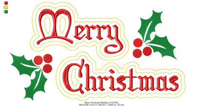 Merry Christmas Mistletoe - Fill Stitch