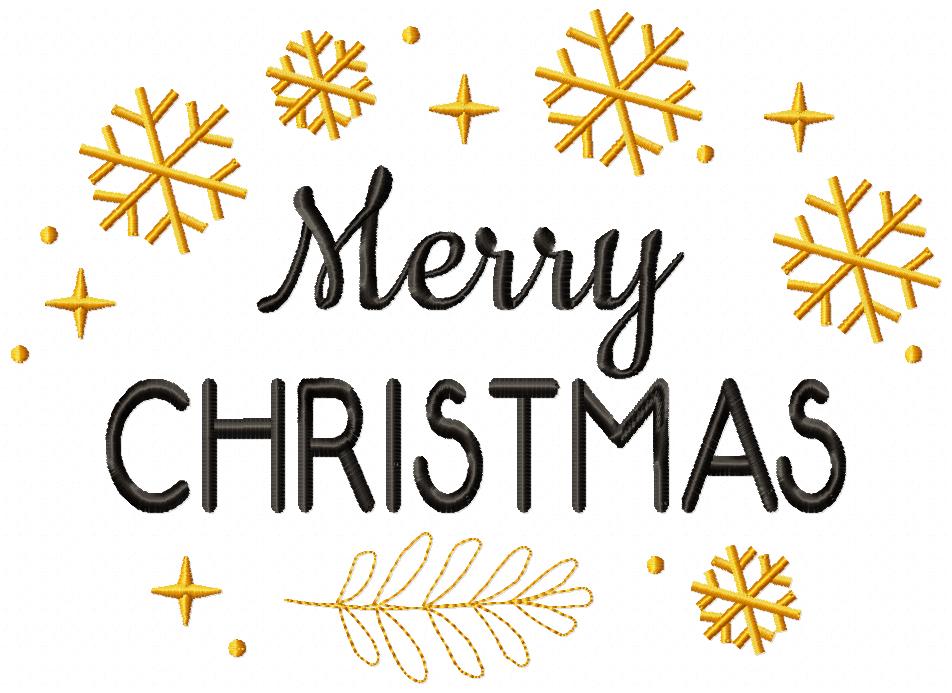 Merry Christmas Snowflakes - Fill Stitch