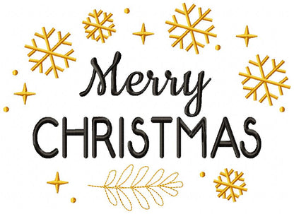 Merry Christmas Snowflakes - Fill Stitch