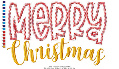 Merry Christmas - Zig Zag Applique