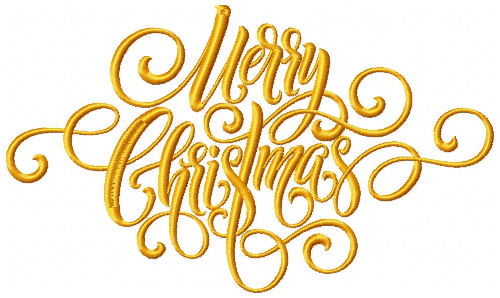 Merry Christmas - Fill Stitch - Machine Embroidery Design