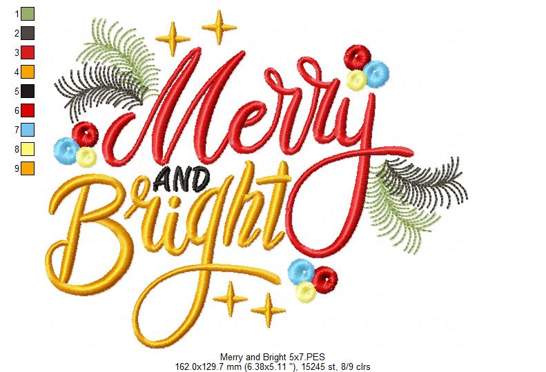Merry and Bright - Fill Stitch Embroidery