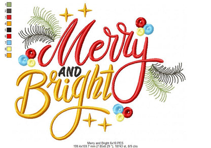 Merry and Bright - Fill Stitch Embroidery