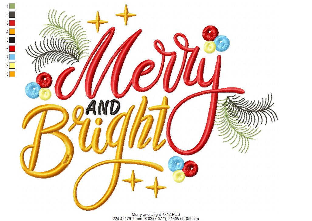 Merry and Bright - Fill Stitch Embroidery
