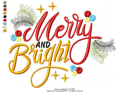 Merry and Bright - Fill Stitch Embroidery