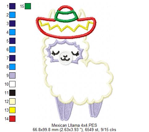 Mexican Llama - Applique