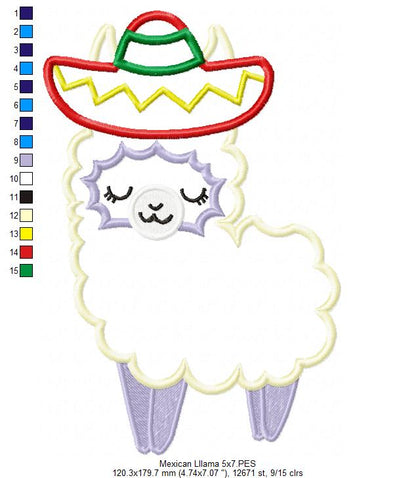Mexican Llama - Applique